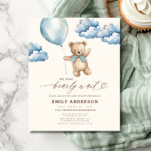 Papier Budget Bearly Wait Neutral Blue Boy Baby shower