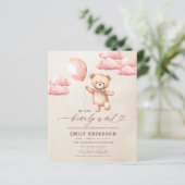 Papier Budget Bearly Wait Neutre et Baby shower fille ros (Debout devant)