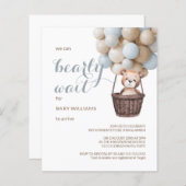 Papier Budget Bearly Wait Teddy Balloons Baby shower garç (Devant / Derrière)