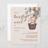 Papier Budget Bearly Wait Teddy Balloons Baby shower garç (Devant / Derrière)