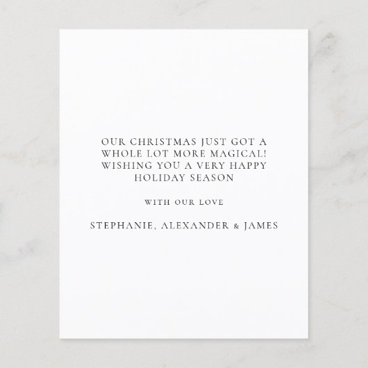 Papier Budget Bébé 1er Noël Nom Date Photo Overlay (Dos)