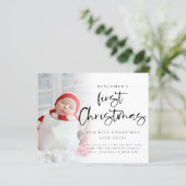 Papier Budget Bébé 1er Noël Photo Naissance (Debout devant)