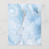 Papier Budget Bébé Bleu Argent Agate Faire-part de mariag (Dos)