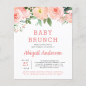 Papier Budget Bébé Brunch Aquarelle Floral Invitation (Devant)