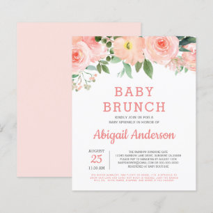 Papier Budget Bébé Brunch Aquarelle Floral Invitation