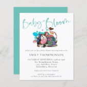 Papier Budget Bébé En Fleur Vache Asleep Baby shower Invi (Devant / Derrière)