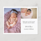 Papier Budget Bébé fille photo Collage Faire-part de nais (Dos)