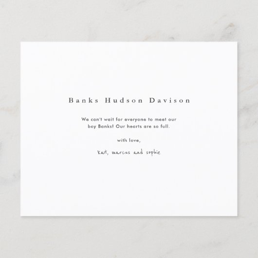 Papier Budget Bébé Photo Collage Faire-part de naissance (Dos)