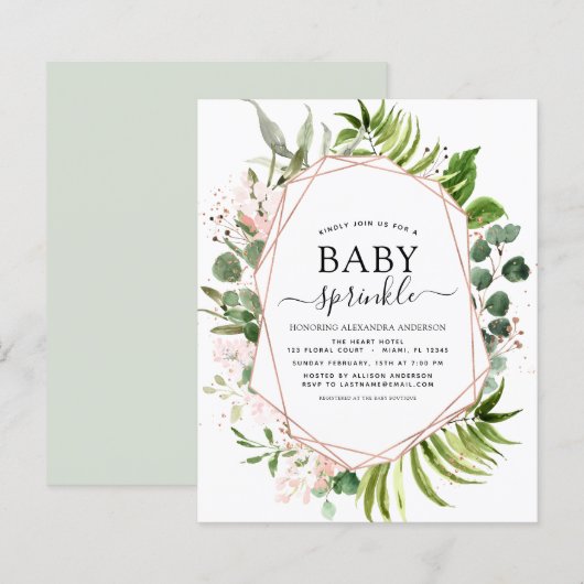Papier Budget Bébé Sprinkle Douche Eucalyptus verdure (Devant / Derrière)