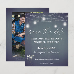 Papier Budget Bébé's Breath BG Chalkboard Photo Save Date