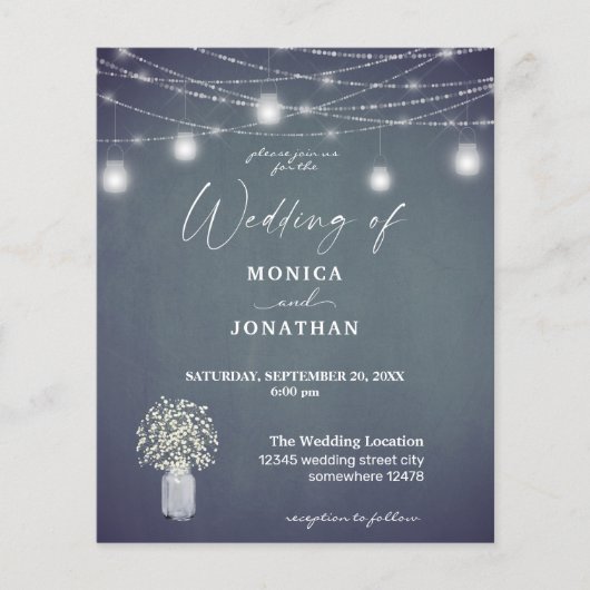 Papier Budget Bébé's Breath, BG Chalkboard, String Lights (Devant)