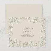 Papier Budget Bébé's Breath Floral Baby shower Invitation (Devant / Derrière)