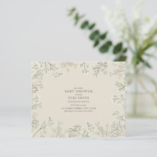 Papier Budget Bébé's Breath Floral Baby shower Invitation