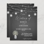 Papier Budget Bébé's Breath, G Chalkboard, String Lights<br><div class="desc">Économisez de l'argent sur les invitations avec cette petite invitation qui a une option pour les enveloppes. Préparez vos invités pour l'extraordinaire mariage avec ce Baby's Breath Floral, Gray Chalkboard, et Mason Jar String Lights faire-part de mariage. Vous voulez une version plus grande ? Consultez notre collection de mariages pour...</div>