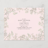 Papier Budget Bébé's Breath Pink Baby shower Invitation (Devant)