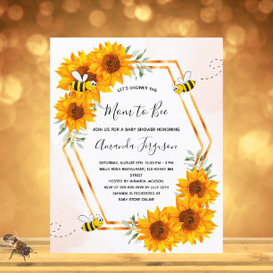 Papier Budget Bee Baby shower invitation tournesol