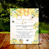 Papier Budget Bee Baby shower jaune fleurs invitation