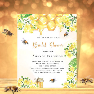Papier Budget Bee Bridal shower yellow floral invitation