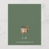 Papier Budget Beige Automne Floral 2 Mariage - Vert (Dos)