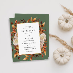 Papier Budget Beige Automne Floral 2 Mariage - Vert