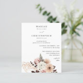 Papier Budget Beige & Blush rose Rustique Mariage floral (Debout devant)