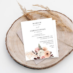 Papier Budget Beige & Blush rose Rustique Mariage floral