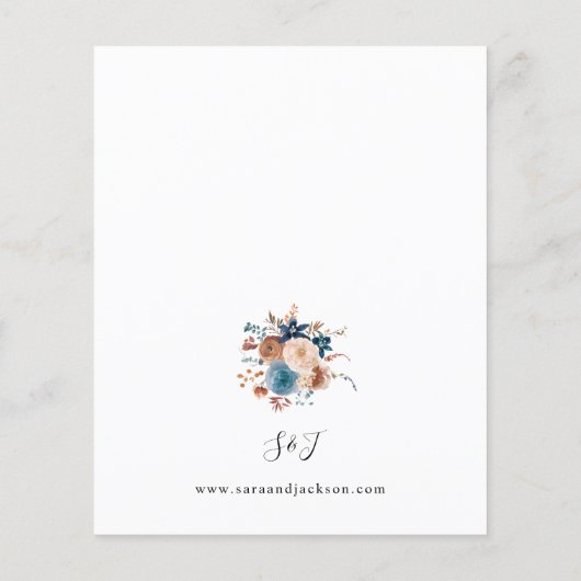 Papier Budget Beige & Dusty Blue Floral Mariage (Dos)