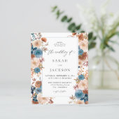 Papier Budget Beige & Dusty Blue Floral Mariage S2 Blue L (Debout devant)