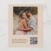 Papier Budget Beige Fête des mariées QR Code Eucalyptus (Dos)