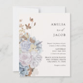 Papier Budget Beige Floral Watercolor Wedding (Devant)