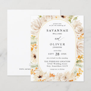 Papier Budget Beige & Orange Floral Mariage 2