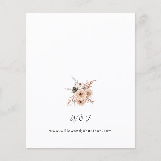 Papier Budget Beige & Pine Rustique Floral Mariage (Dos)