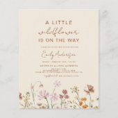 Papier Budget Beige Un Peu Baby shower Fleur sauvage (Devant)