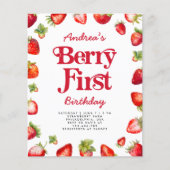 Papier Budget Berry fraise premier anniversaire pour les  (Devant)