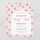 Papier Budget Berry fraise première invitation d'annivers (Devant / Derrière)