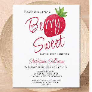Papier Budget Berry Sweet Baby shower Invitation