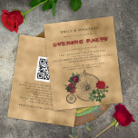 Papier BUDGET Bicycle gothique QR Mariage Soirée Invitati<br><div class="desc">Un rapport qualité-prix BUDGET alternative sur une taille plus petite 4, 5 x 5, 6" semi-brillant poids 110lbs, qui est d'une épaisseur similaire à une carte postale (cependant ne convient pas à l'utilisation comme carte postale.) VEUILLEZ NOTER qu'il y a UN invitation par feuille. BUDGET Gothique Steampunk Bicycle QR Mariage...</div>