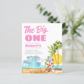 Papier Budget Big One Hot Pink Beach 1er anniversaire de  (Debout devant)