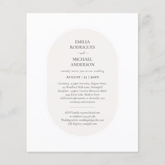 Papier BUDGET BILINGUE À double face Mariage Blanc Beige (Devant)