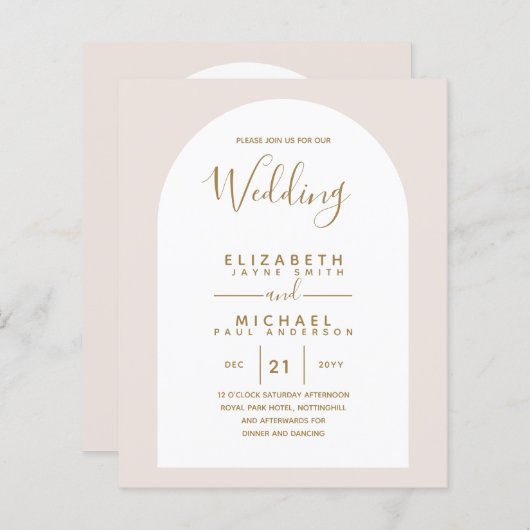 Papier BUDGET Bilingue Espagnol Anglais Boda Mariage (Devant / Derrière)