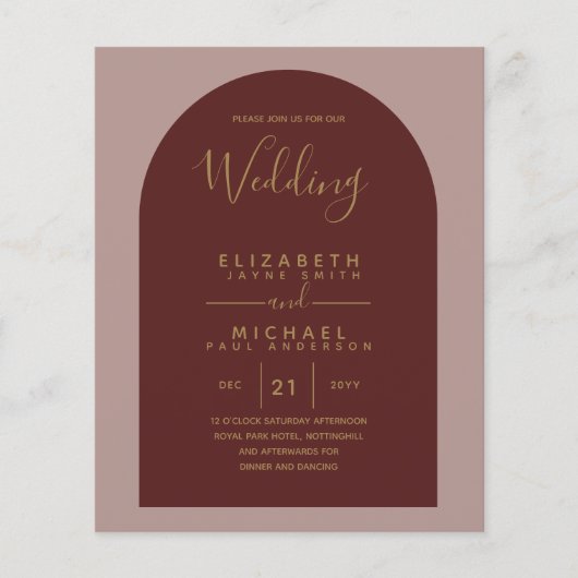 Papier BUDGET Bilingue Espagnol Boda Anglais Mariage (Devant)