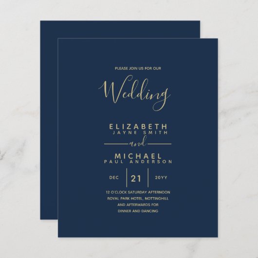 Papier Budget Bilingue Espagnol BODA Anglais Mariage (Devant / Derrière)