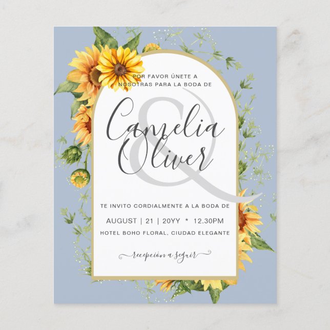 Papier BUDGET Bilingue Mariage espagnol Boda (Dos)