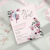 Papier Budget Birds & Pink Floral Girl Baby shower