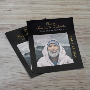 Papier Budget Birthday Invitation Black And Gold