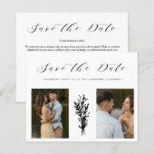 Papier Budget Black 2 Photos Collage Wedding Branches (Devant / Derrière)