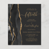 Papier Budget Black Agate Gold 50th Anniversary Party (Devant)