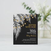Papier Budget Black and Gold 50th Birthday Invitations (Debout devant)