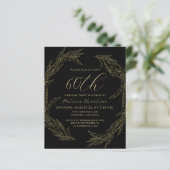 Papier Budget Black and Gold 60th Birthday Invitation (Debout devant)