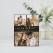 Papier Budget Black and Gold Script Photo Enregistrer la  (Debout devant)
